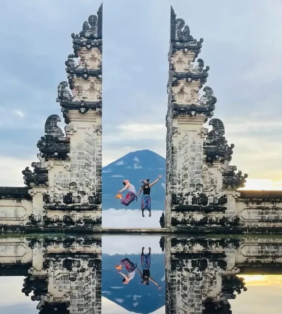 Couple at Lempuyang Temple Gate of Heaven Bali Instagram Tour