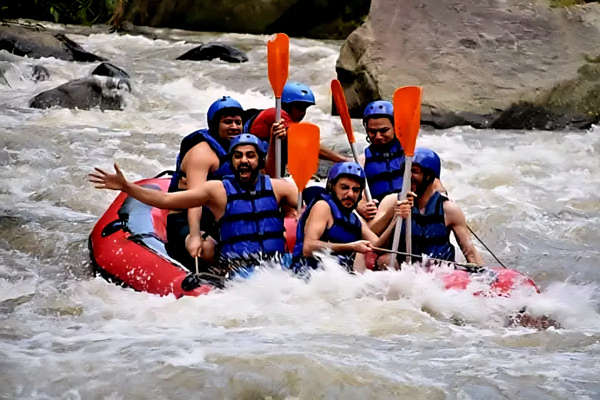 Traveler enjoying Bali Rafting ATV Tour with jungle trail and white water rafting adventure in Ubud.