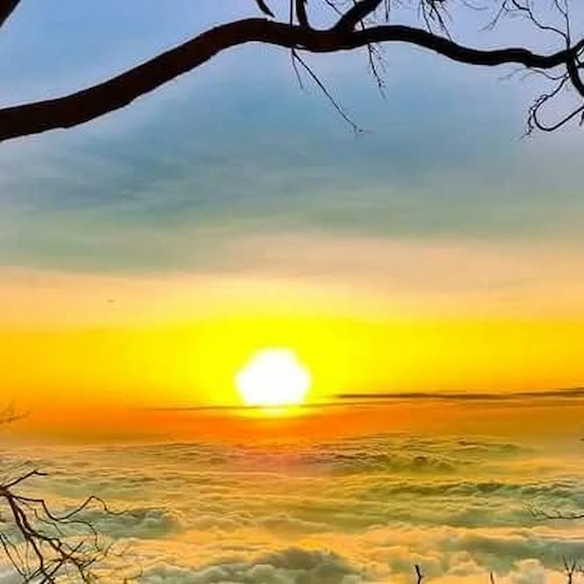 Breathtaking sunrise view from Mount Batur