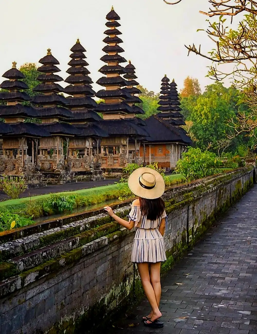 Traveler exploring Taman Ayun Temple, a highlight of the Bali UNESCO Tour